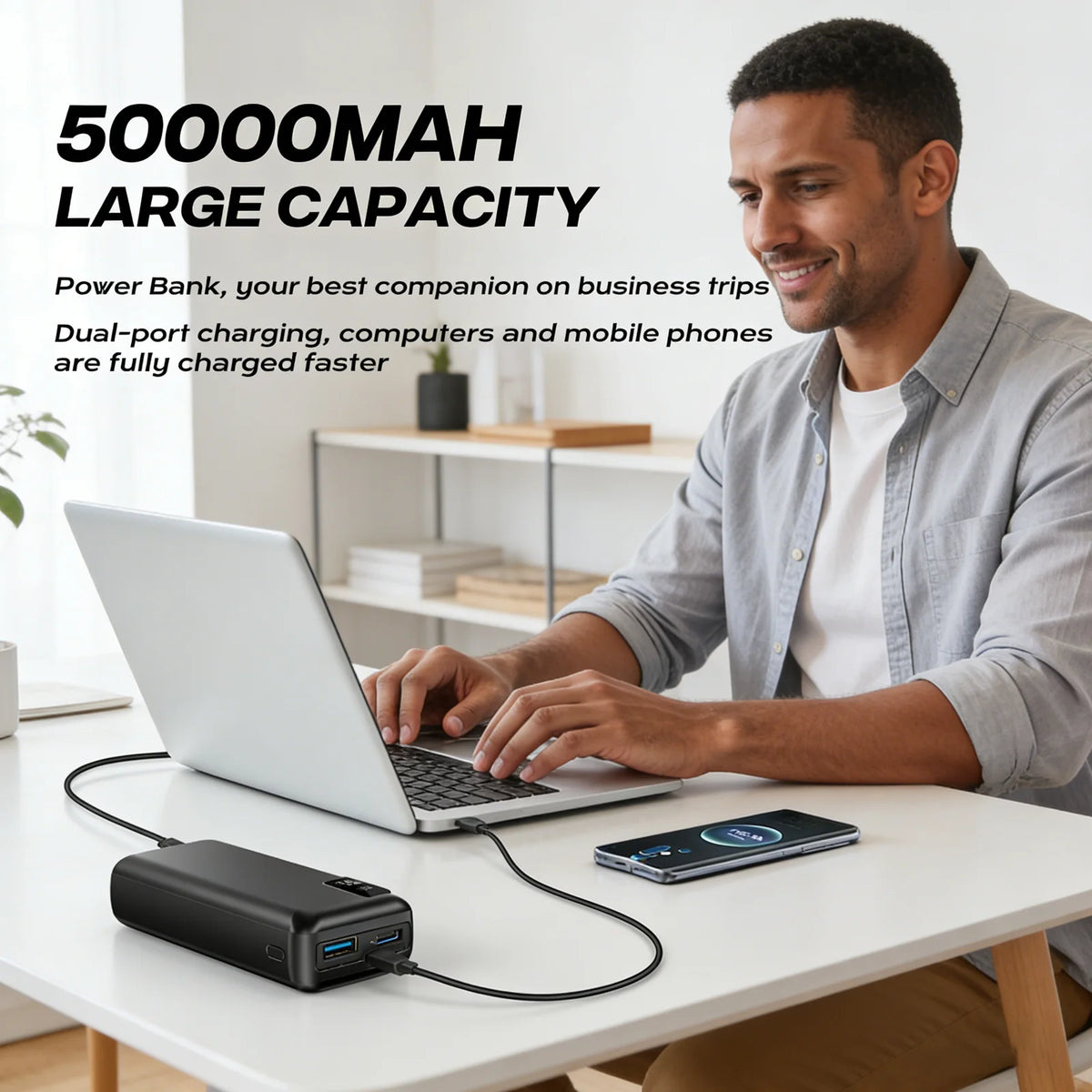Hganus Fast Charging Power Bank With Digital Display