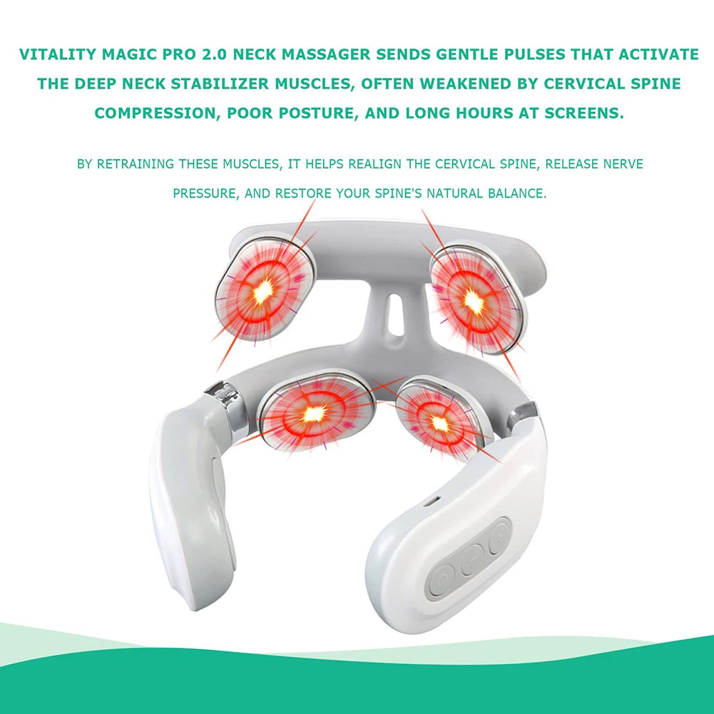 Electric 4 Head Vibration Back Massager For Muscle Relaxation