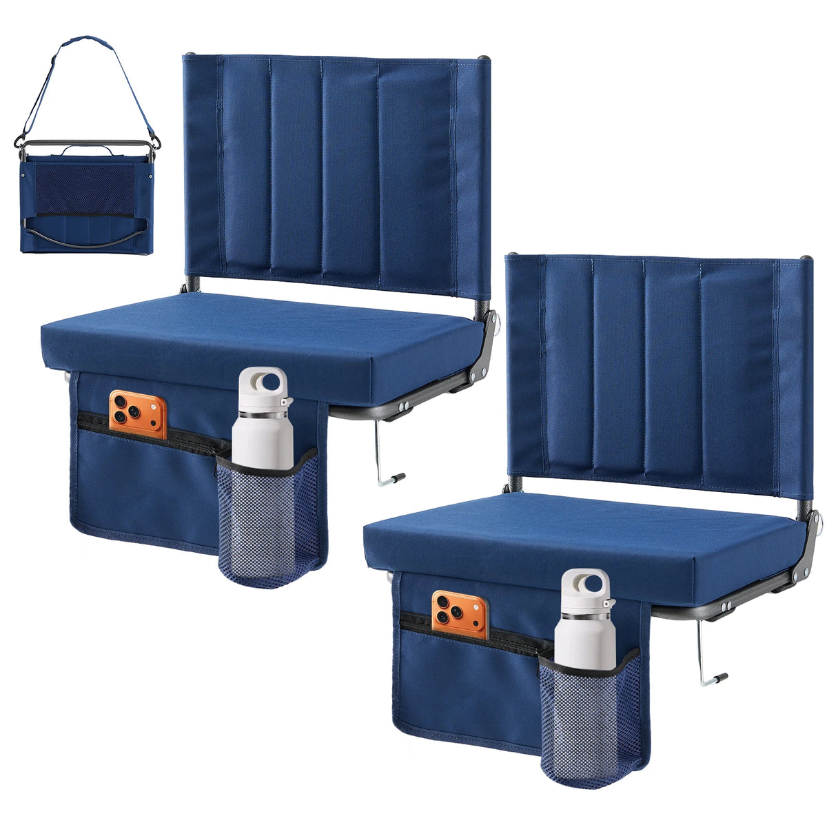 JHK Outdoor Foldable Chair With Back Support And Padded Seat
