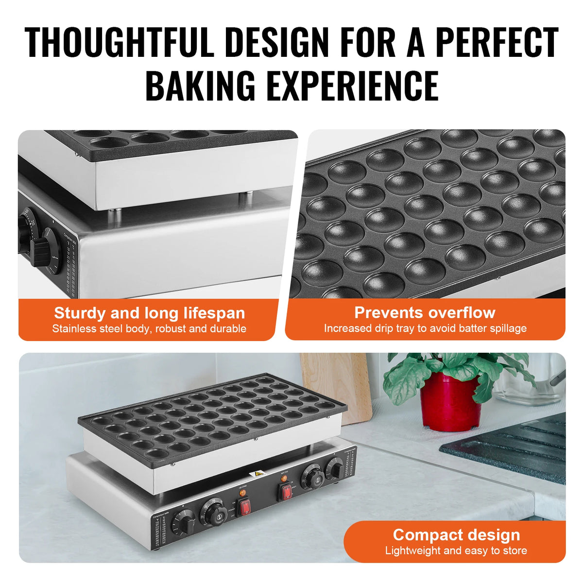 SucceBuy Commercial Nonstick Dorayaki Maker With Dual Controls