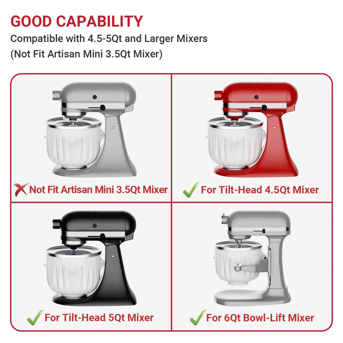 Premium Ice Cream Maker Attachment Compatible With KitchenAid Mixer