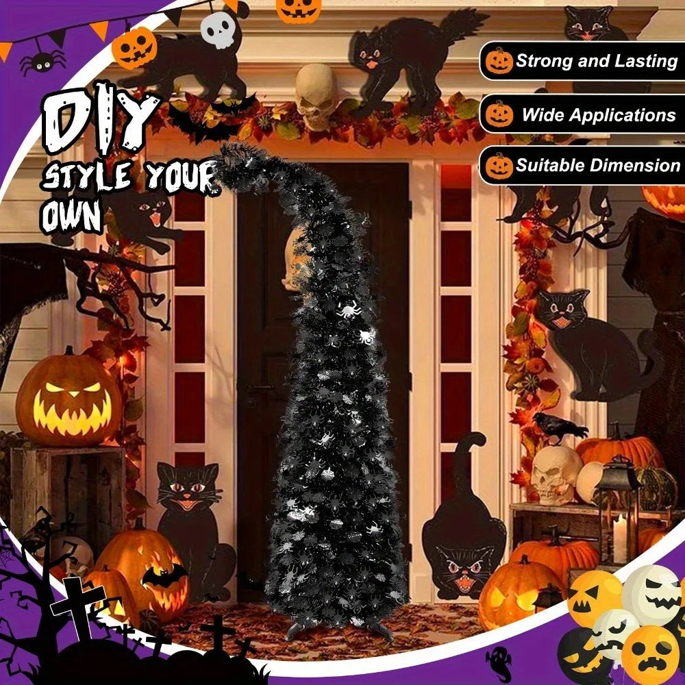 HATISAN Collapsible Artificial Christmas Tree for Holiday and Halloween Decor