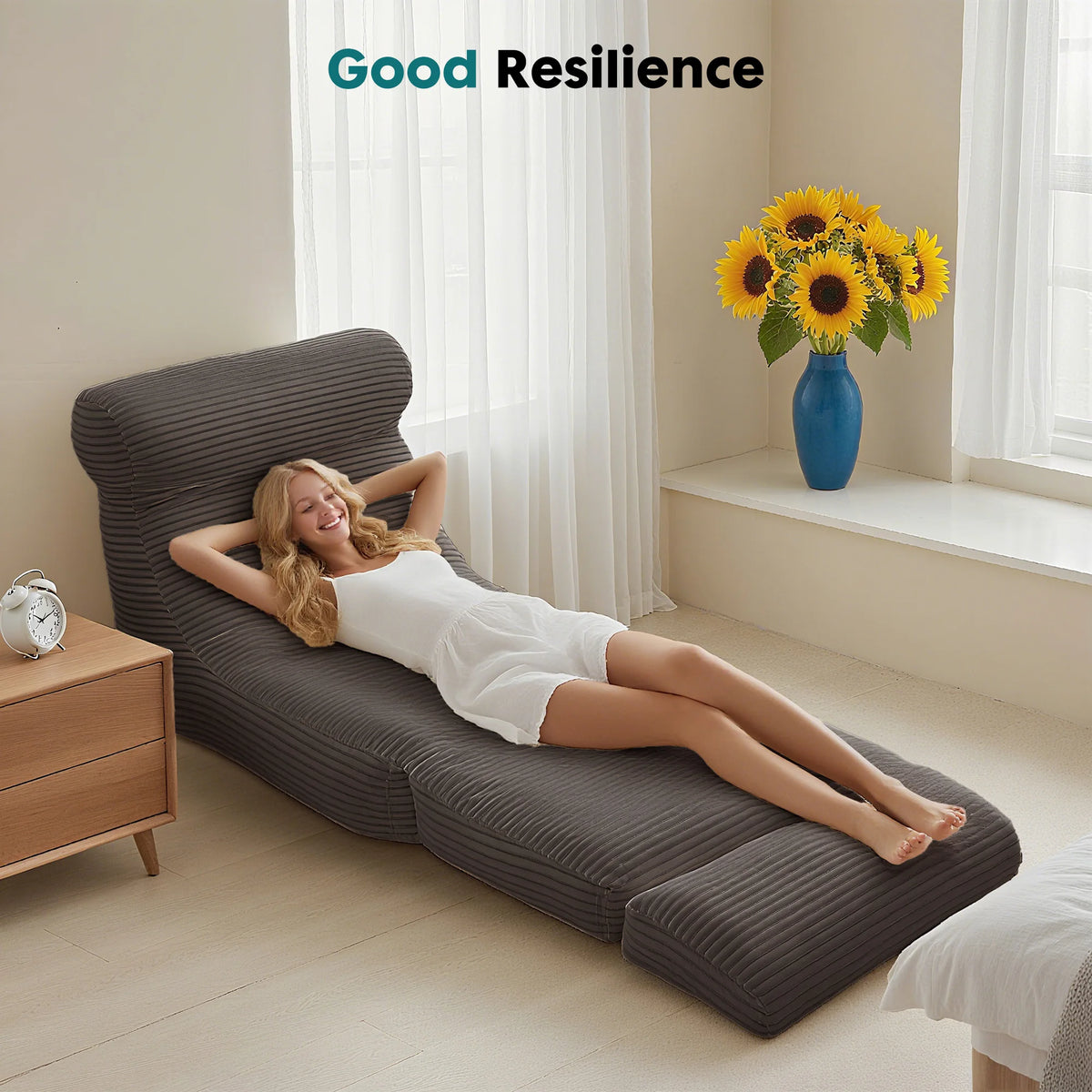 JHK Ergonomic Folding Sofa Bed Modern With Lumbar Support
