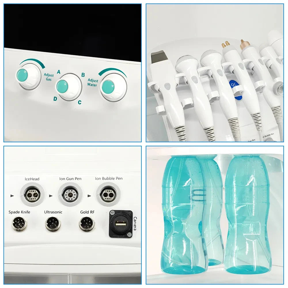 7 in 1 Hydr- Facial Skin Care Ultrasonic Rejuvenation Dermabrasion Hyperbaric Oxygen Face Device for Deep Cleansing Hair Removal