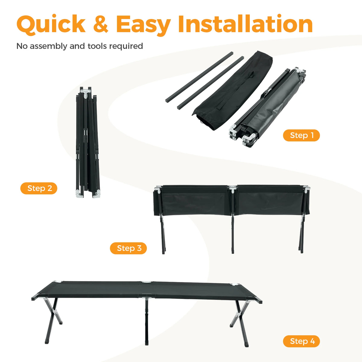 JHK Portable Folding Camping Cot For Outdoor Relaxation