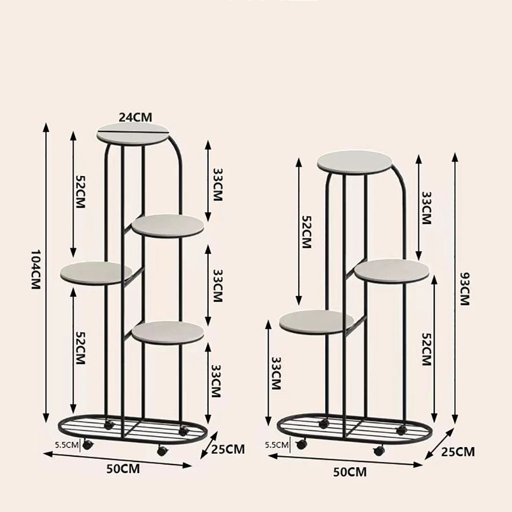HiMISS Metal Plant Shelf For Indoor Outdoor Home Display Stand