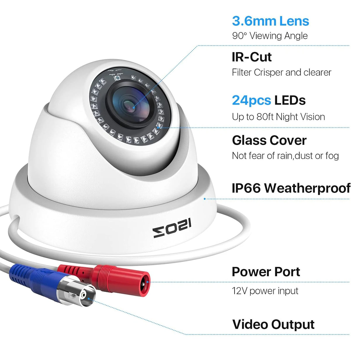ZOSI 4 Pack 2.0MP Dome Camera Kit 1080P CCTV Surveillance