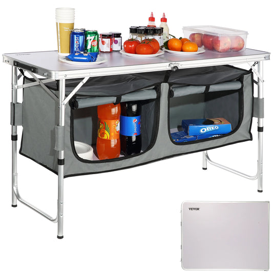 VEVOR Folding Camping Kitchen Table Quick Setup Outdoor Picnic BBQ