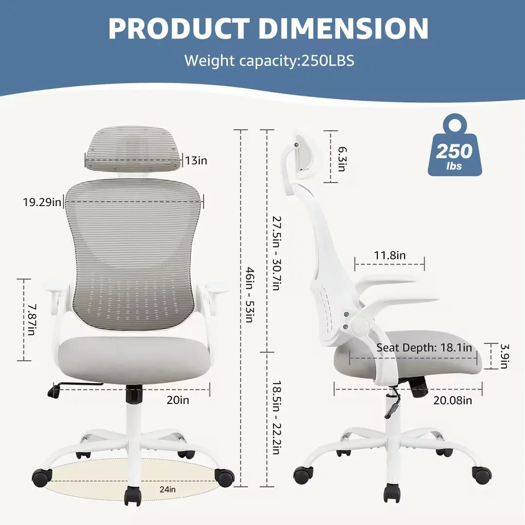 JHK Ergonomic Mesh Office Chair With Adjustable Headrest And Lumbar