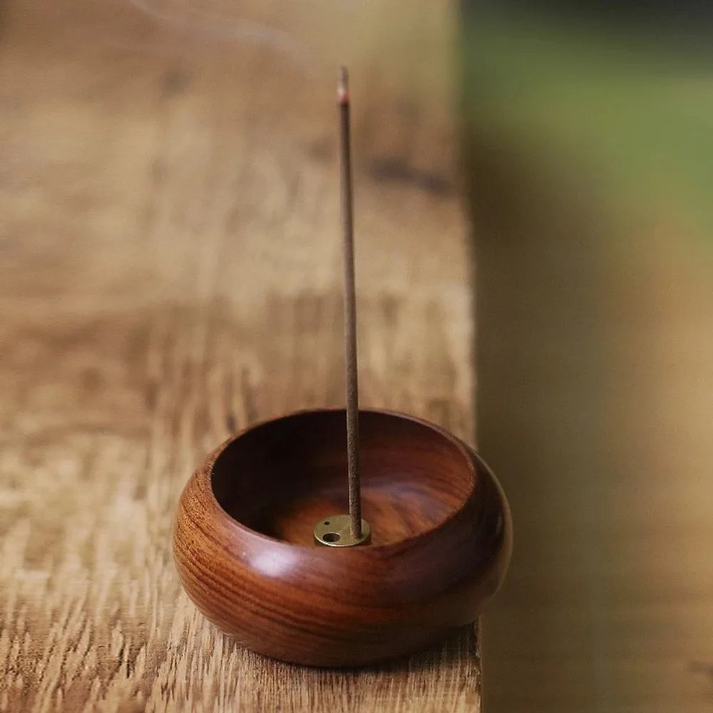 Wooden Incense Burner With Ash Catcher For Meditation Room Decor
