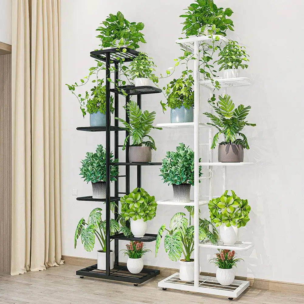 HiMISS Vertical Metal Plant Stand Flower Pot Rack Shelf