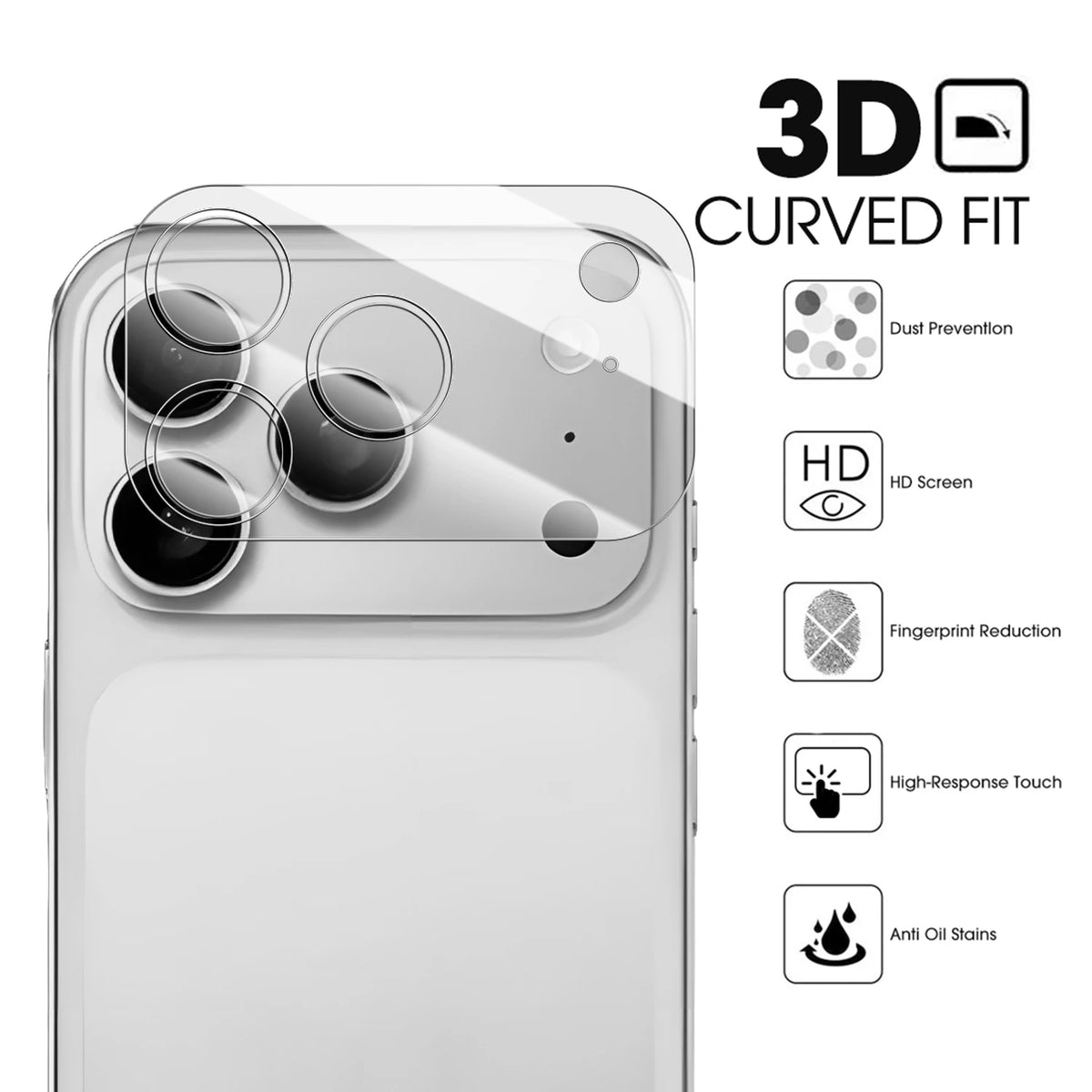 BAPPSUS Full Coverage Camera Lens Tempered Glass Protector