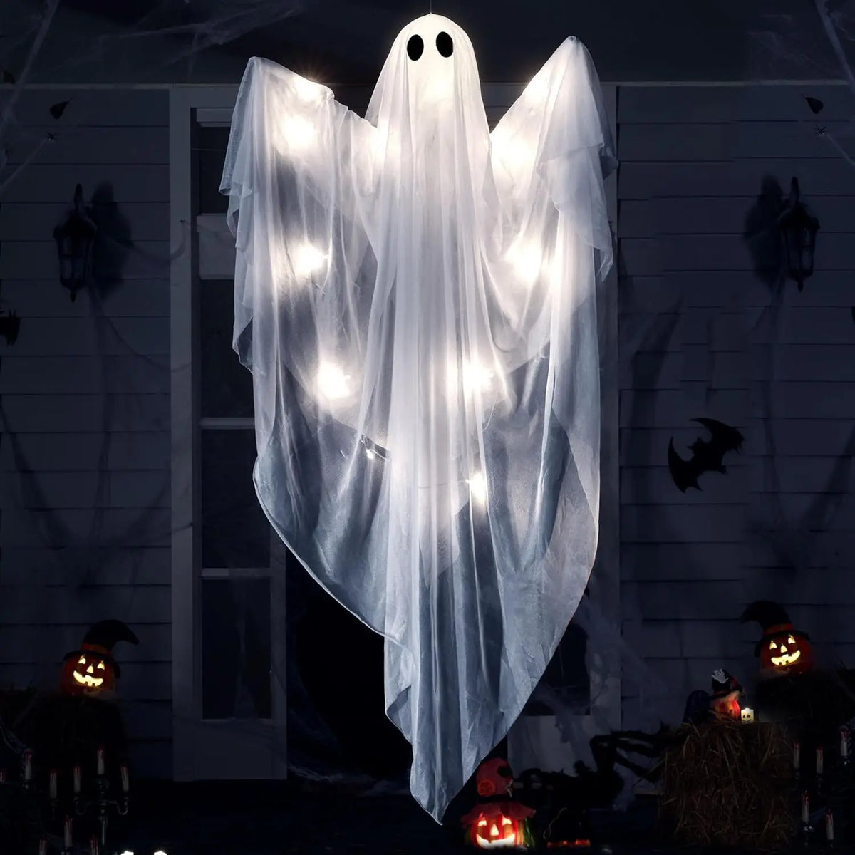 Halloween Hanging Ghost Decoration With Spooky LED Light for Indoor Outdoor Decor