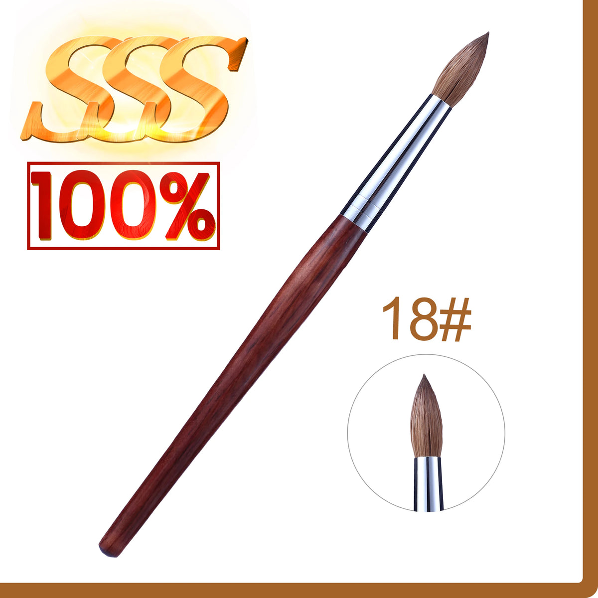 RolinStar Kolinsky Mink Nail Brush With Wooden Handle