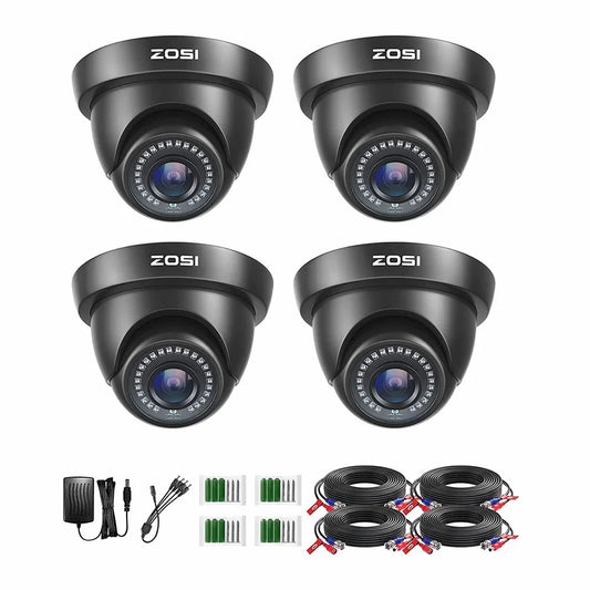 ZOSI 4 Pack 2.0MP Dome Camera Kit 1080P CCTV Surveillance