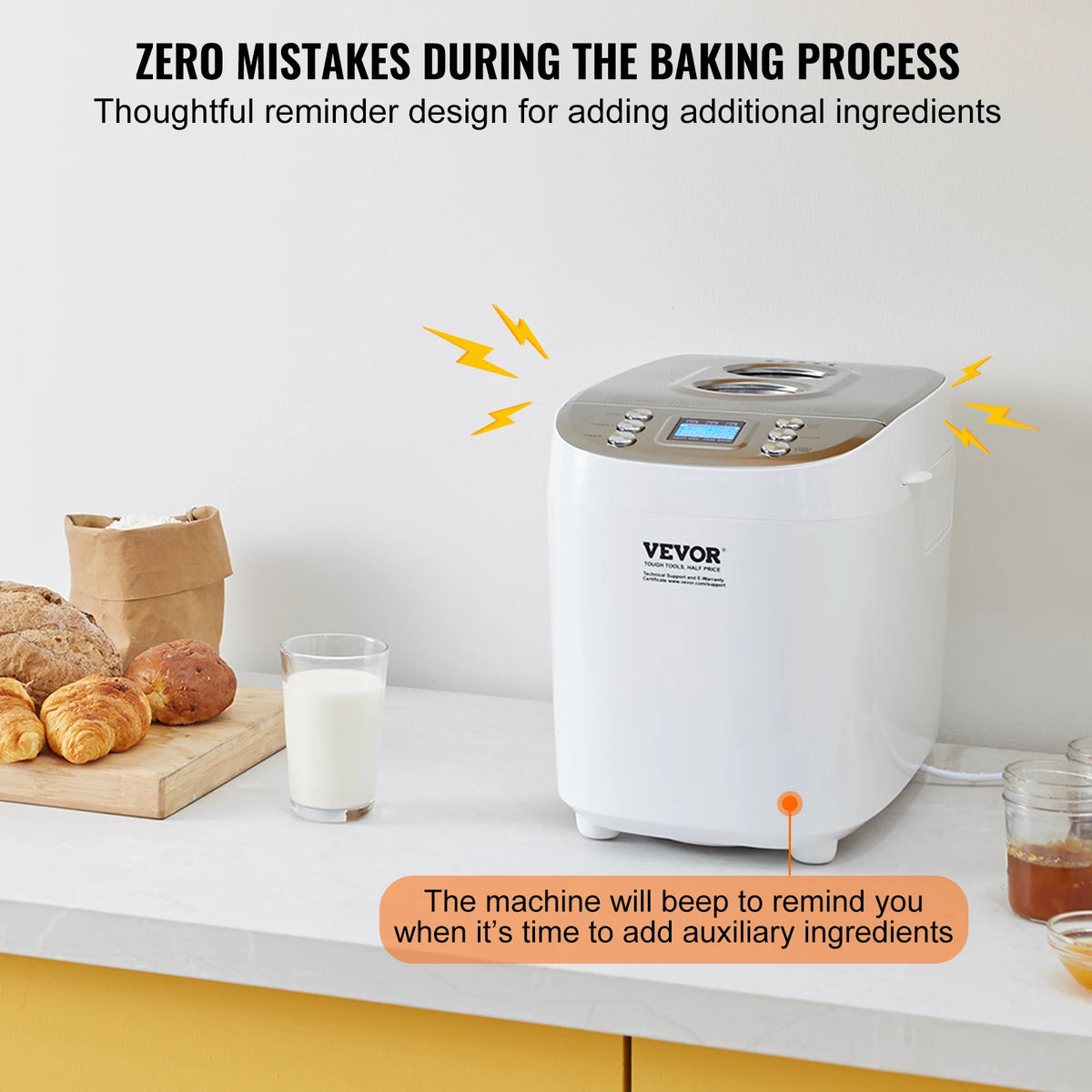 SucceBuy 15 In 1 Automatic Bread Maker With Ceramic Pan