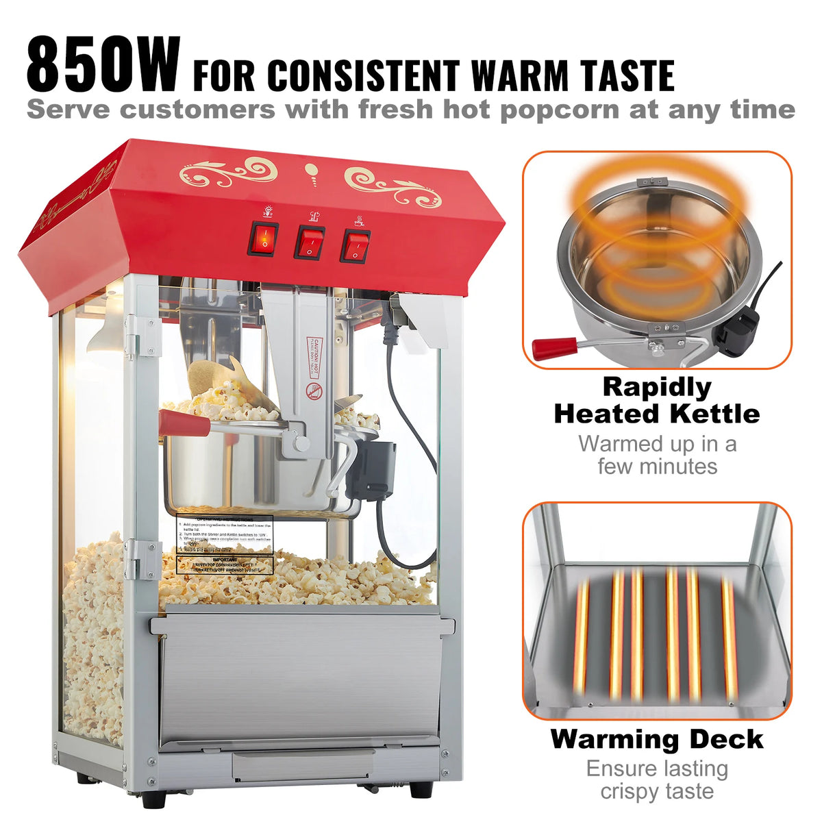 SucceBuy Commercial Countertop Popcorn Popper Machine