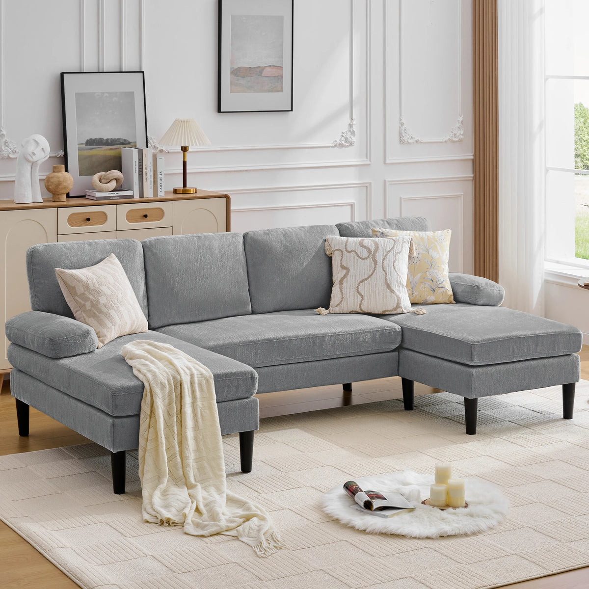 Korser Modern U Shaped Sectional Sofa Featuring Removable Cushions