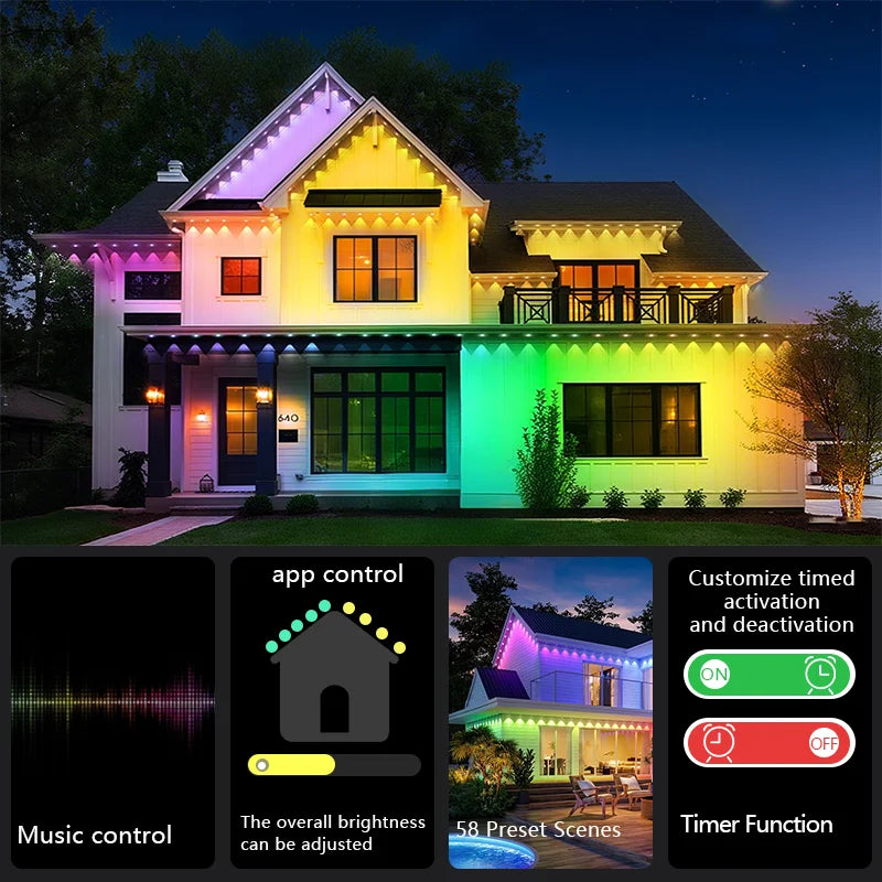 Mimirgb Smart Permanent Outdoor String Lights With 75 Scenes