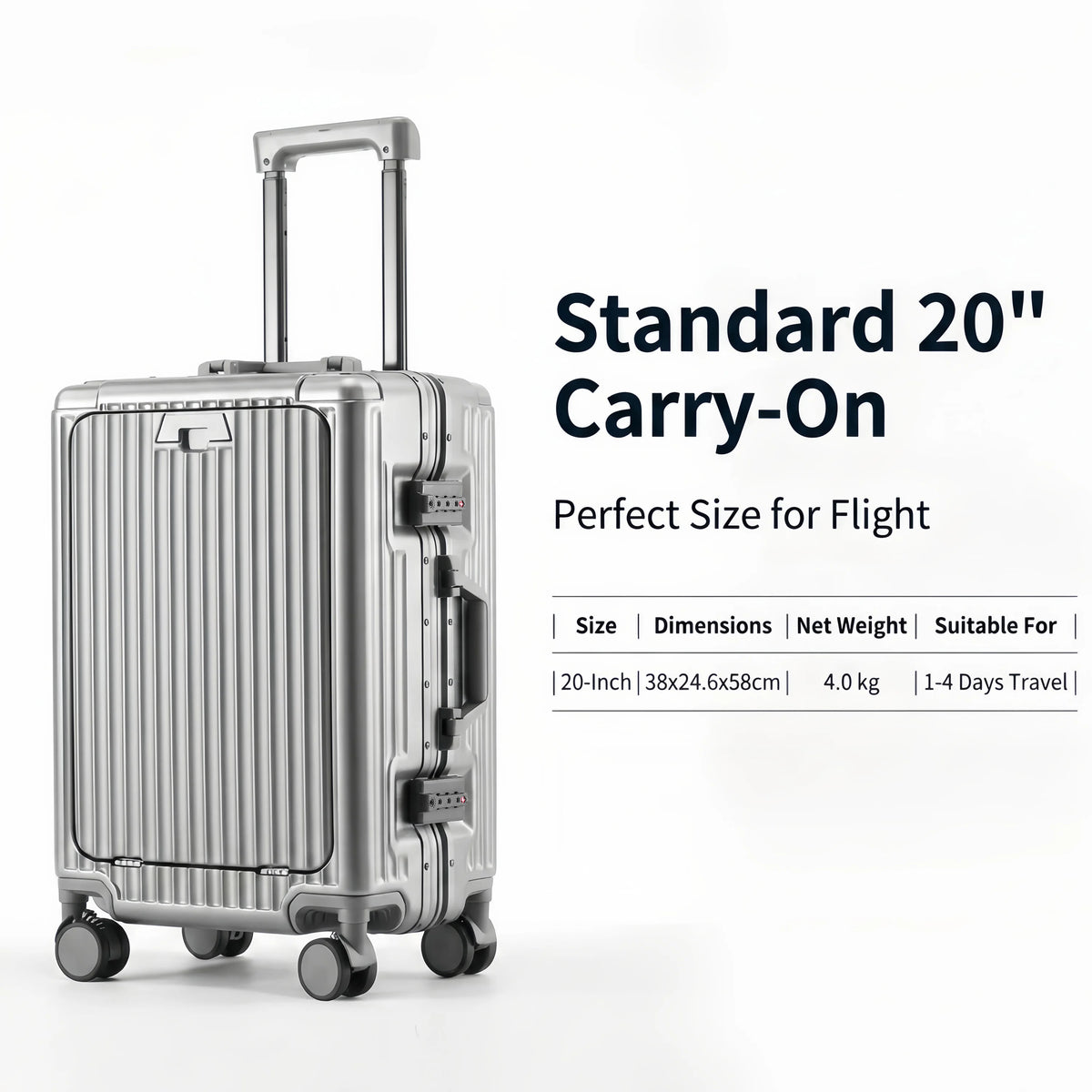 BunnyFly Aluminum Frame Boarding Laptop Trolley Case