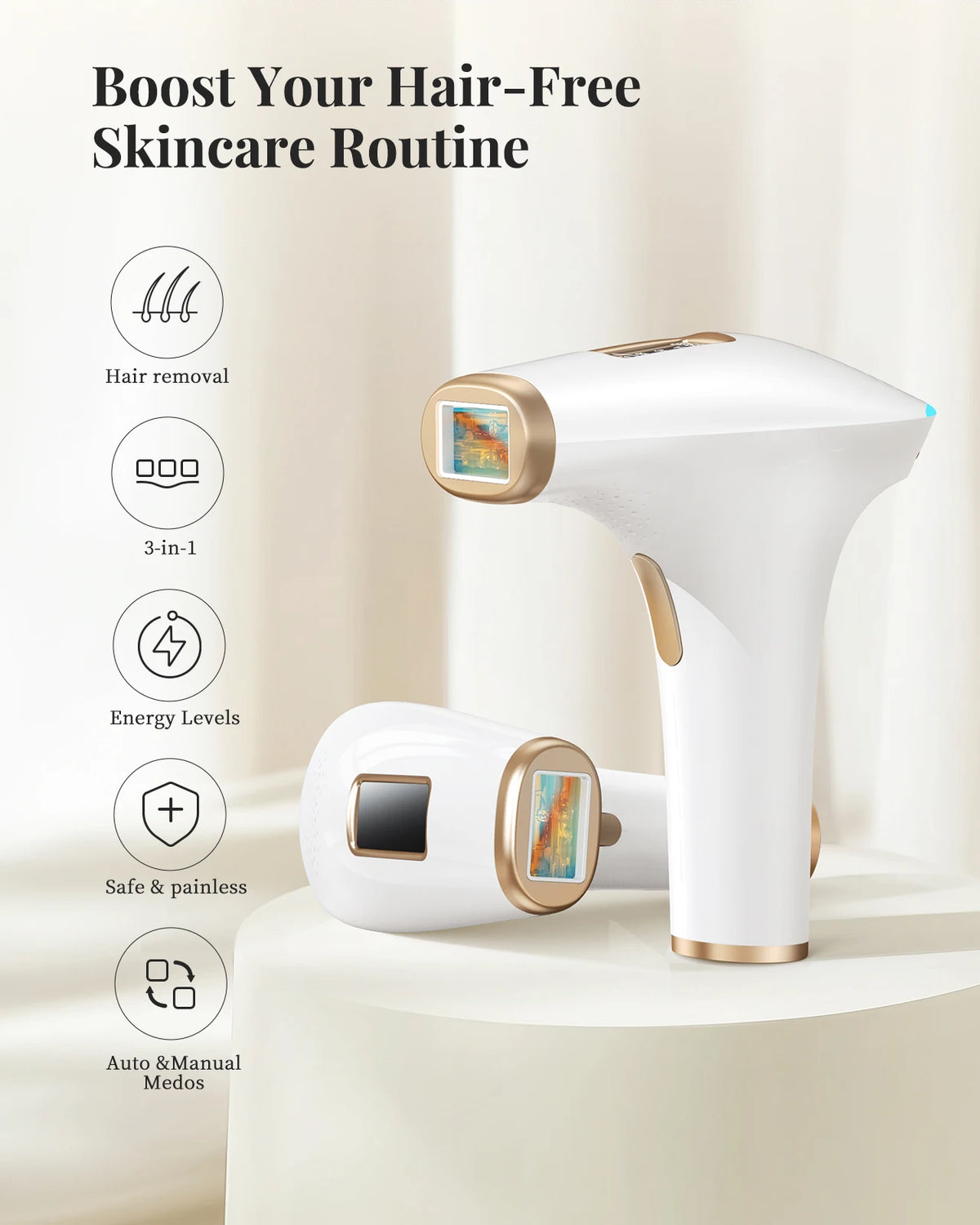 Lysmoski Certified 3 in 1 Ipl Hair Removal Device Set