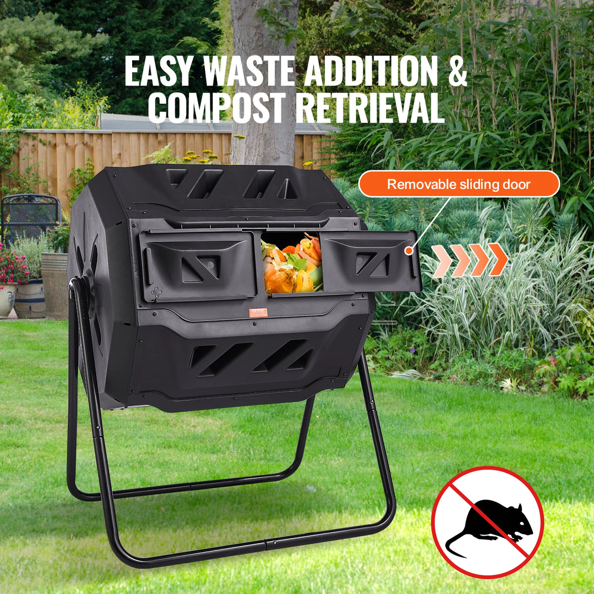 SucceBuy Dual Chamber Composting Tumbler For Garden And Yard Use