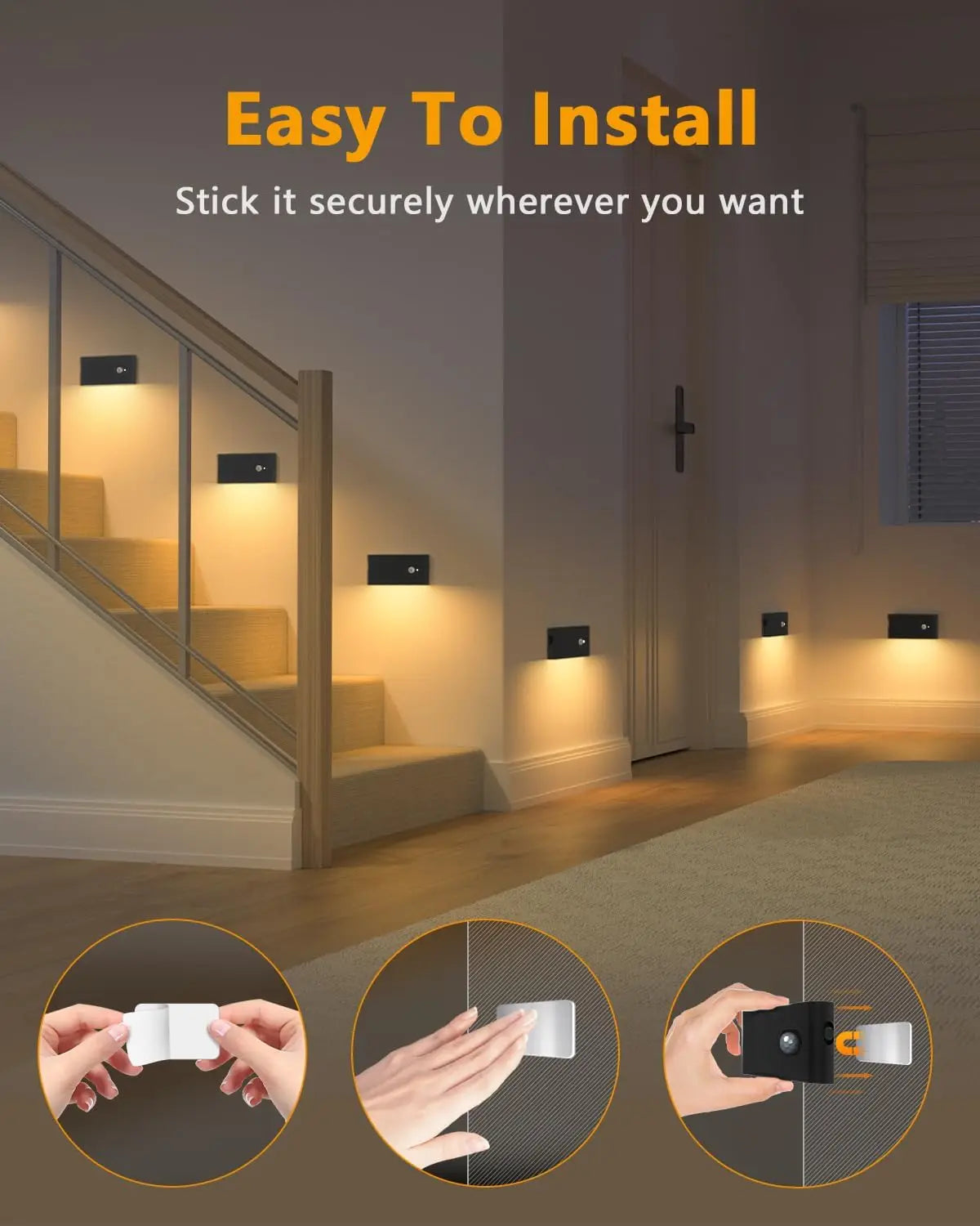 Willed Rechargeable Motion Sensor LED Night Light Wireless Wall Lamp