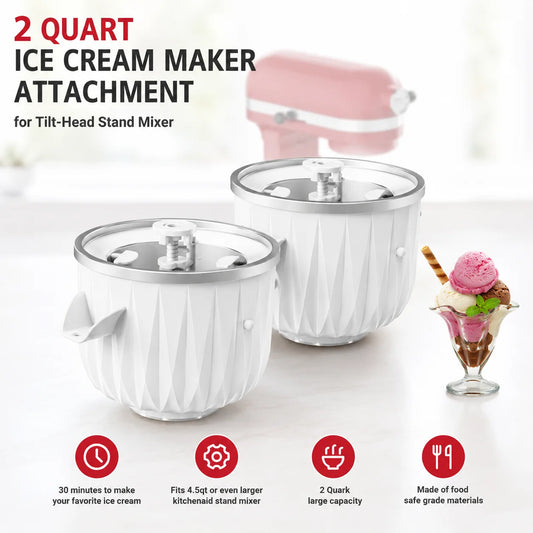 Premium Ice Cream Maker Attachment Compatible With KitchenAid Mixer