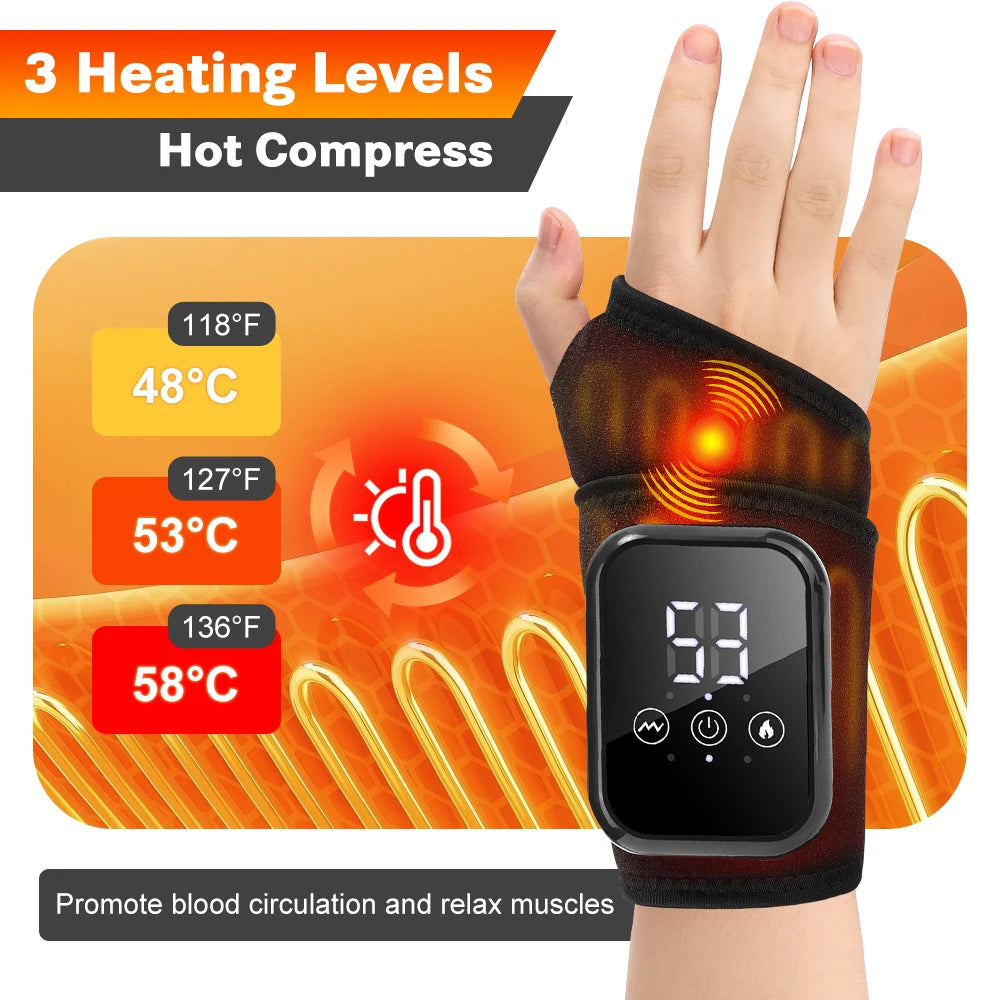 Agdoad Electric Heating Wrist Massager With Vibration And Heat Therapy