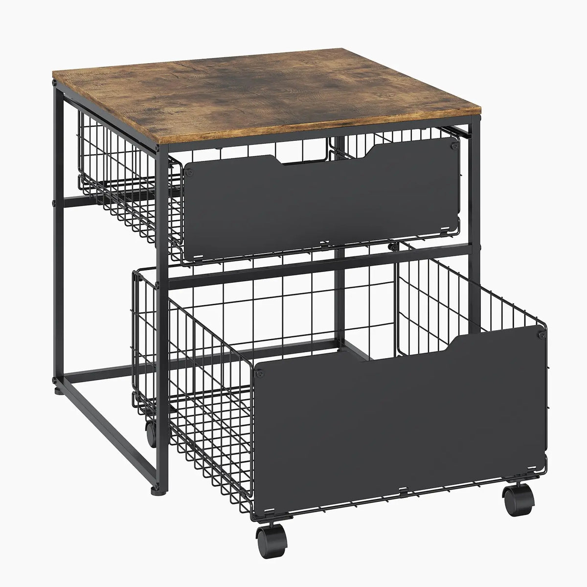HiMISS Rolling Mini Fridge Stand With Pull Out Storage Baskets