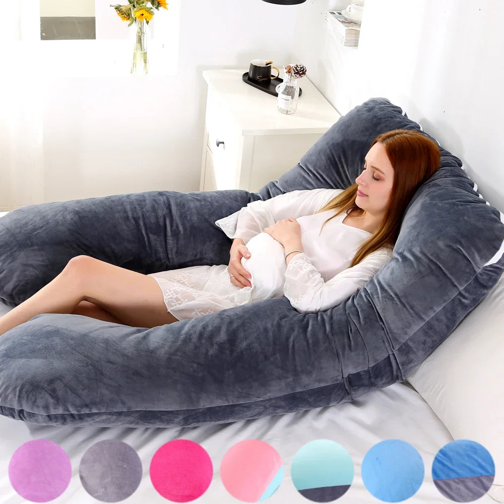 Soft Full Body Pregnancy Support Pillow For Maternal Comfort