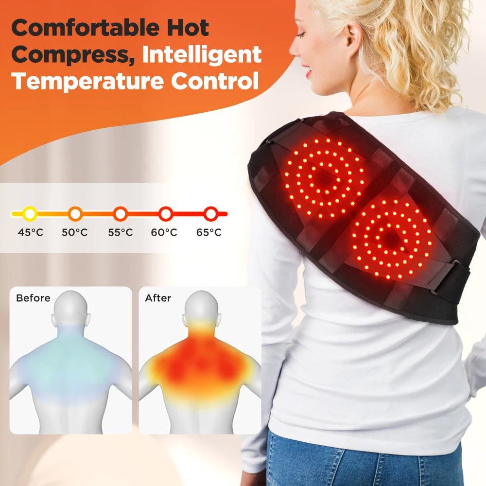 Hailicare Heating Vibration Massager Belt With Red Light Lumbar Support
