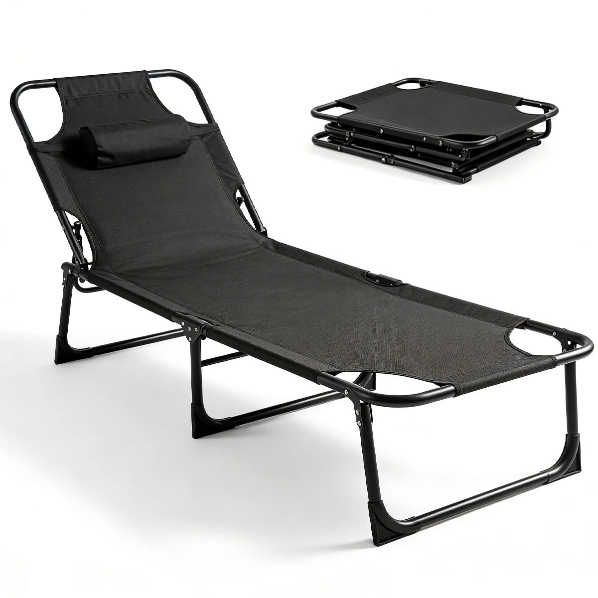 Portable Folding Camping Lounge Chair With Adjustable Backrest Design