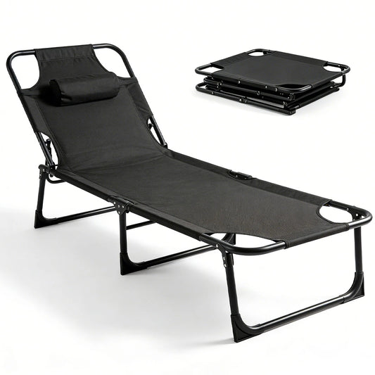 Portable Folding Camping Lounge Chair With Adjustable Backrest Design