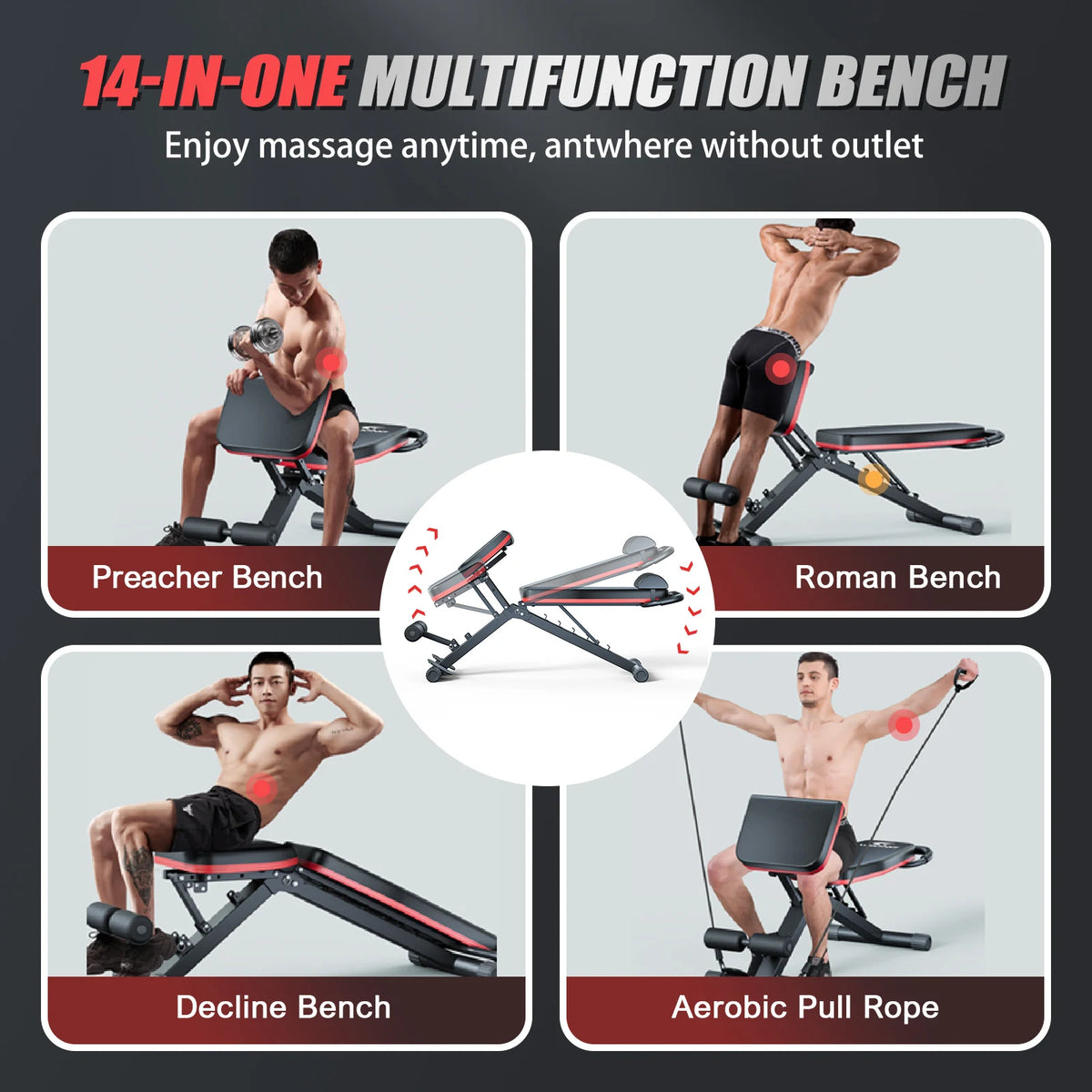 Adjustable Foldable Dumbbell Weight Bench For Complete Home Training