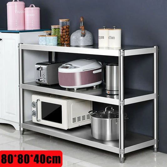 Heavy Duty Storage Shelving Organizer Stainless Steel Storage Rack Shelves for Pantries Restaurants Kitchens Large Kitchens