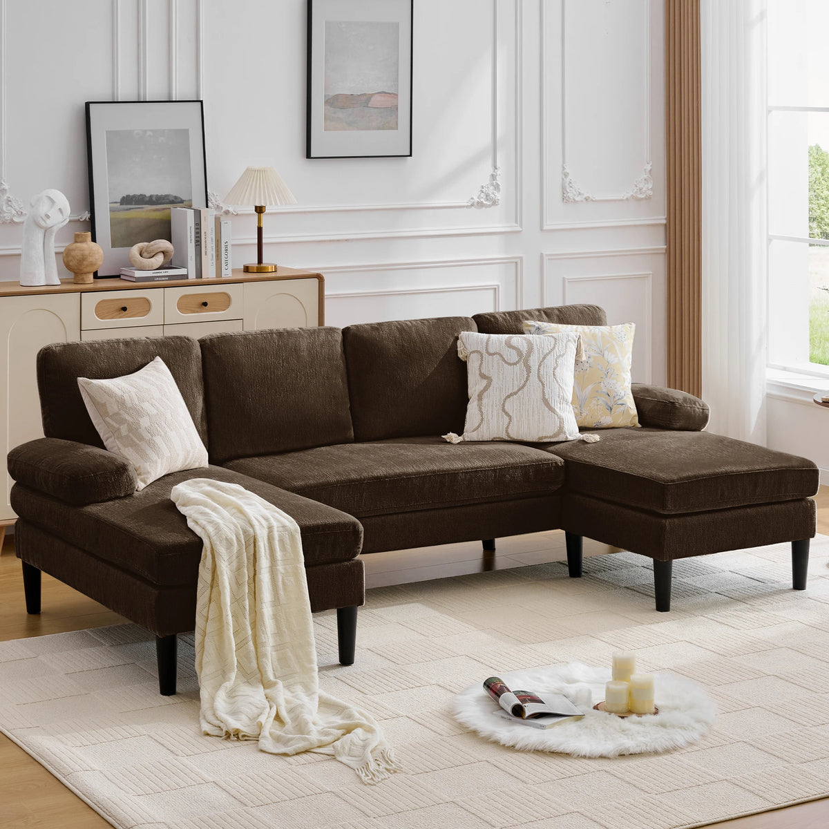 Korser Modern U Shaped Sectional Sofa Featuring Removable Cushions