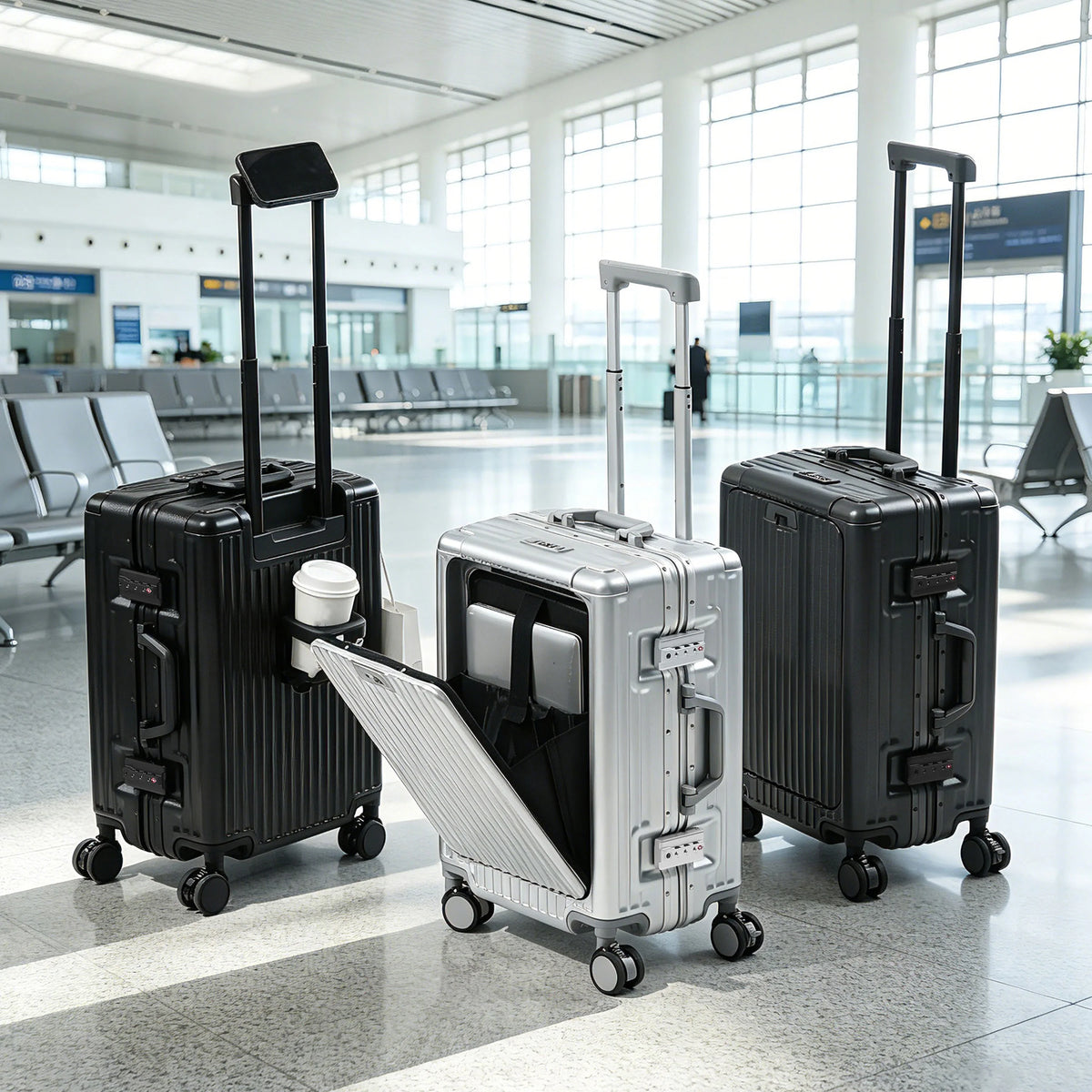 BunnyFly Aluminum Frame Boarding Laptop Trolley Case
