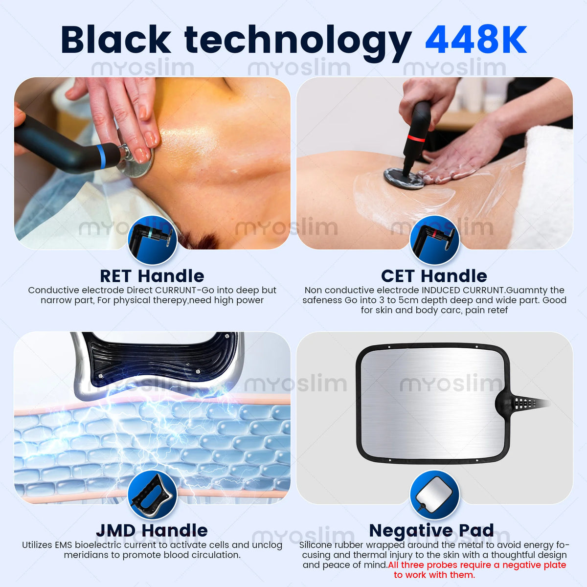 448KHZ Indiba Tecar Therapy Machine CET RET Diathermy RF Physiotherapy Equipment Skin Tightening Body Slimming Anti Aging Pain