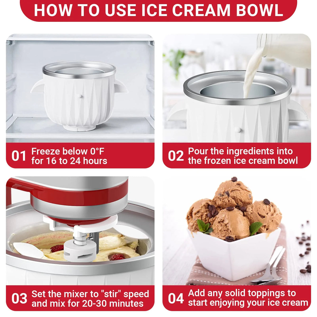 Premium Ice Cream Maker Attachment Compatible With KitchenAid Mixer