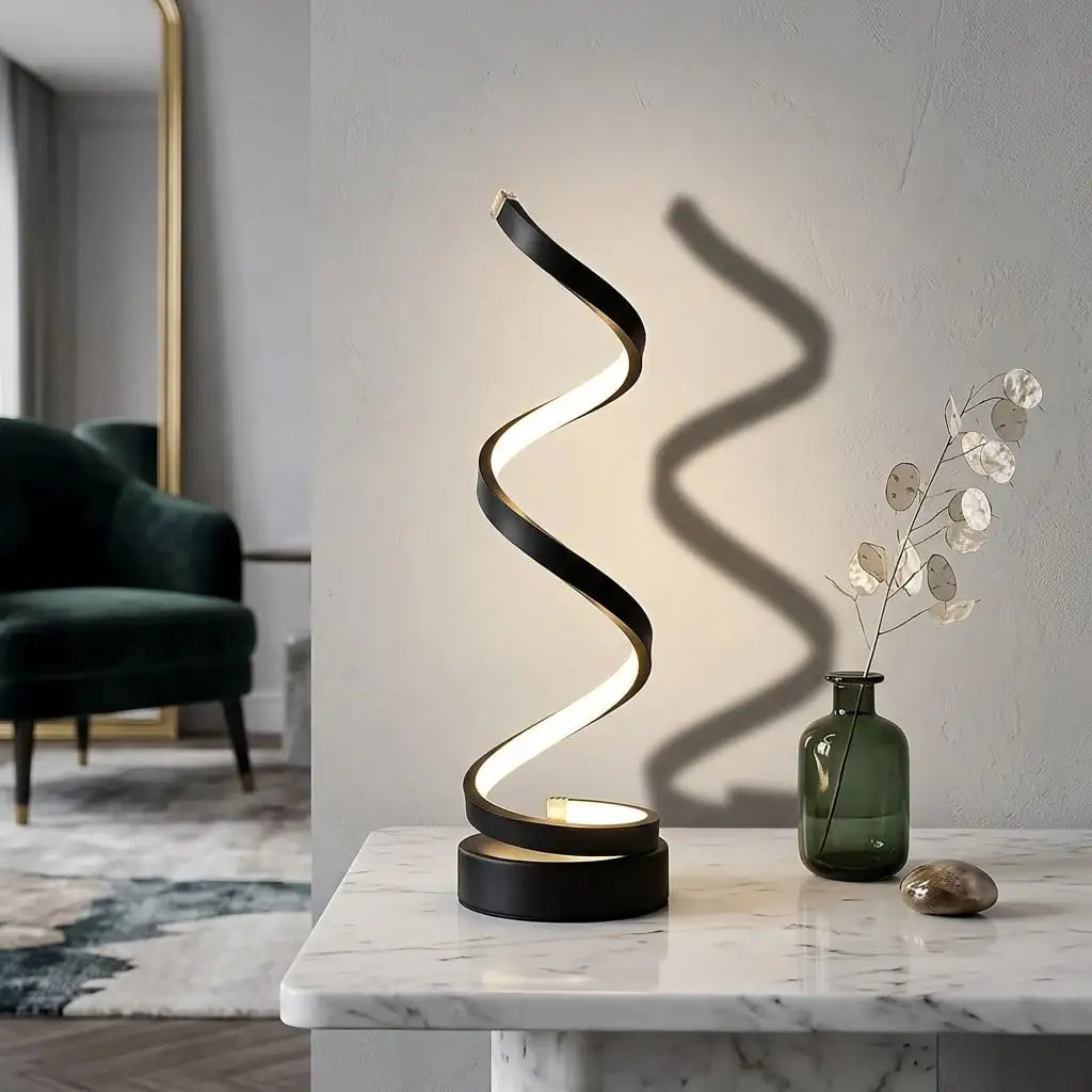 Modern Spiral USB Desk Lamp for Bedroom and Home Decor