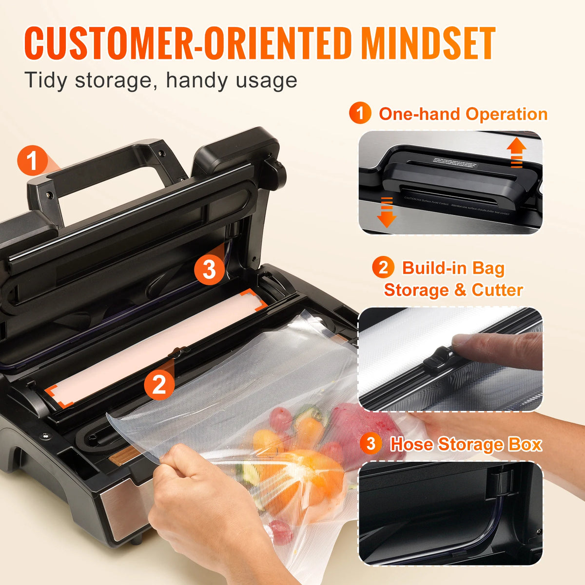 SucceBuy 130W Vacuum Sealer For Kitchen Food Preservation