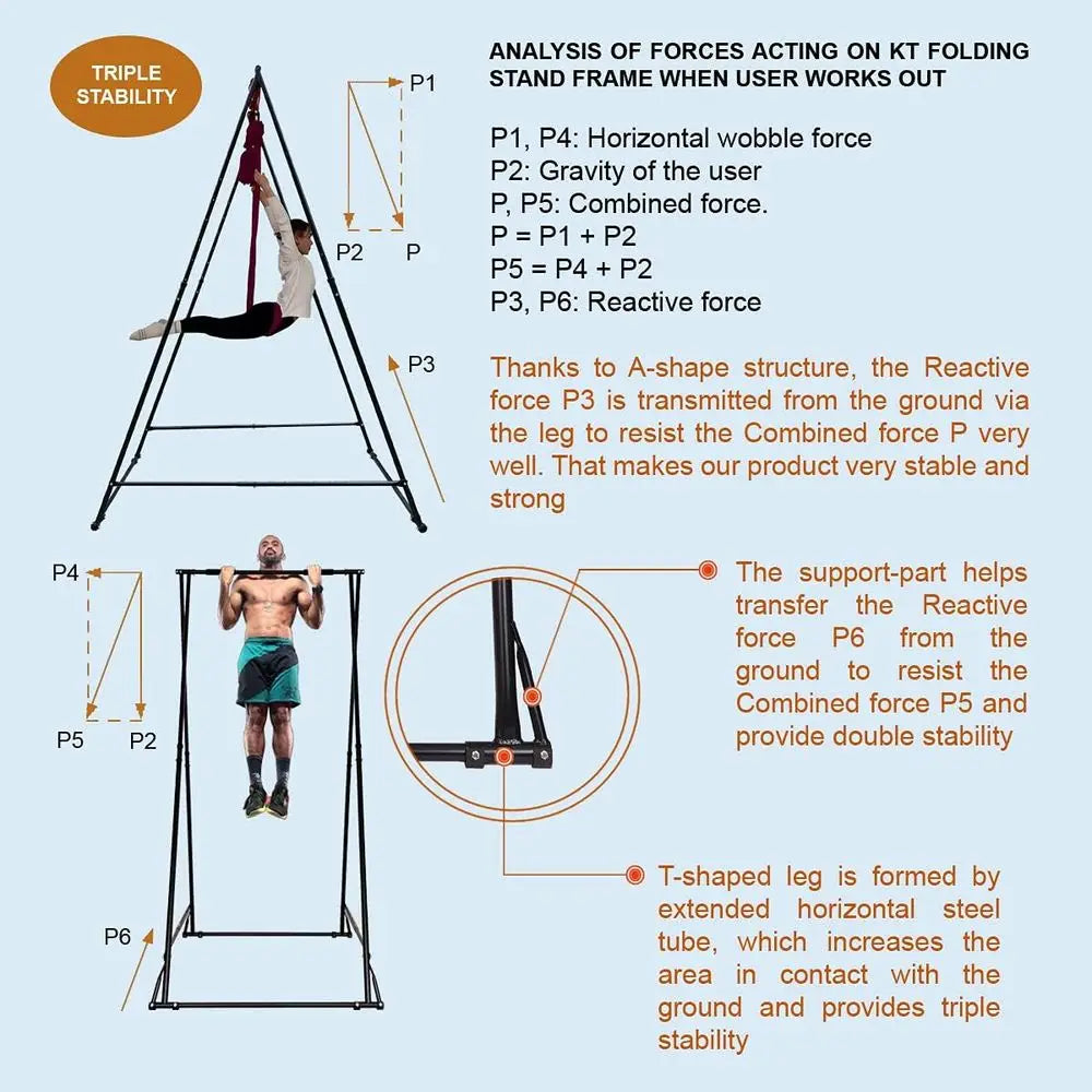Portable Height Adjustable Aerial Yoga Therapy Stand