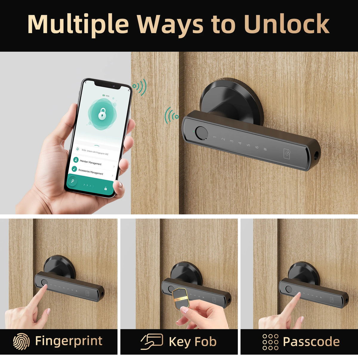 Viladepot Smart Fingerprint Door Lock With App And Keypad Control