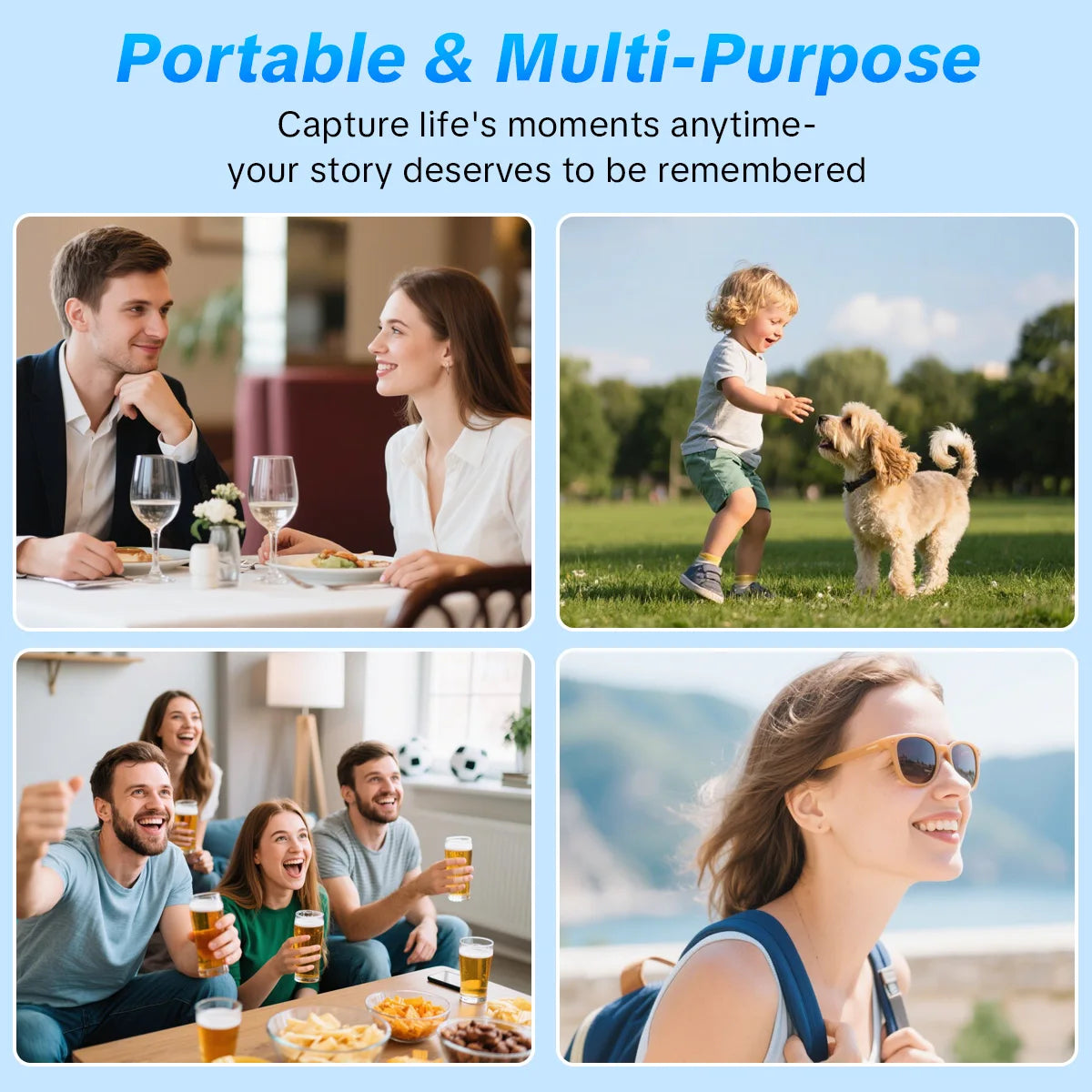W&O Portable Digital Camera With 2.5K Video And Rotating Lens