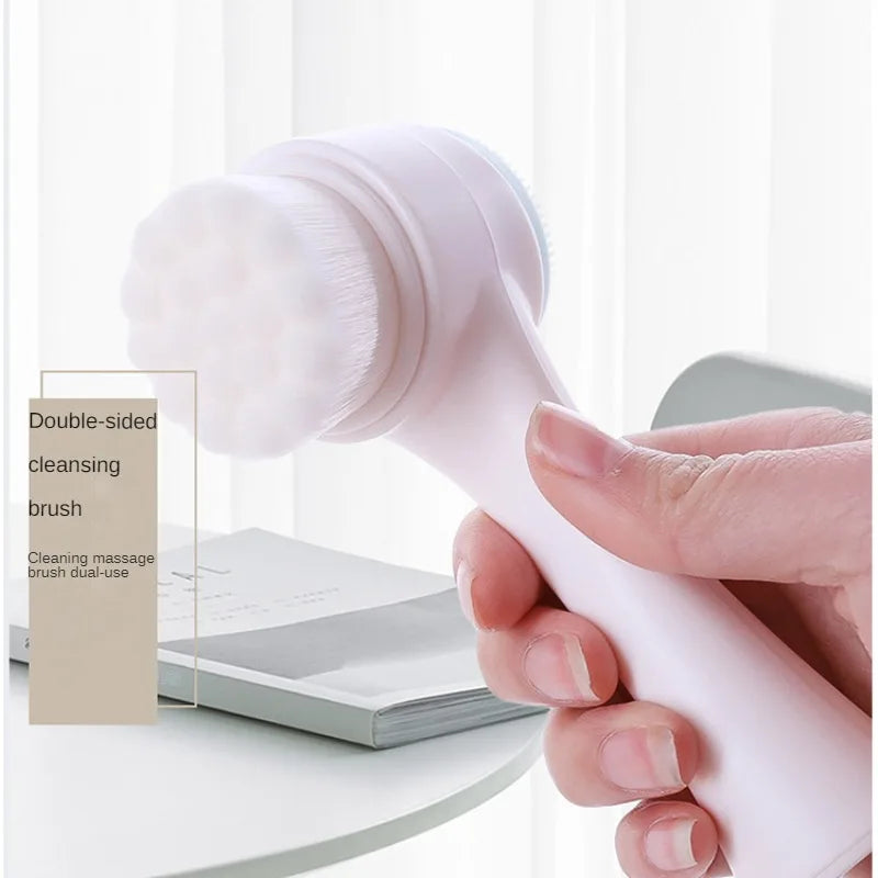 Silicone Double Sided Facial Brush Exfoliating Cleanser For Pore Cleaning