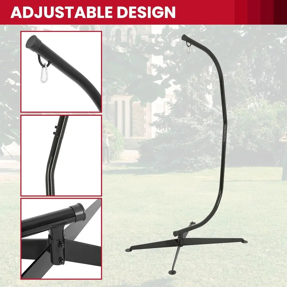 Heavy Duty Steel C Shape Hanging Chair Stand For Outdoor Porch