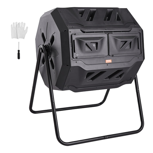 SucceBuy Dual Chamber Composting Tumbler For Garden And Yard Use