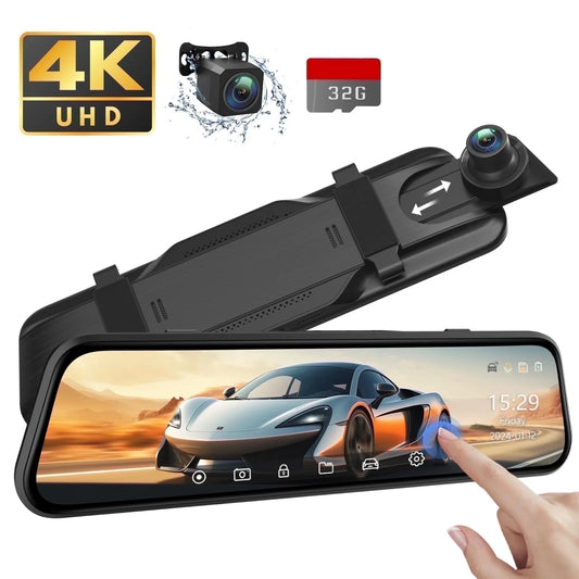 Muübaer 4K Dual Dash Cam Front And Rear View Mirror