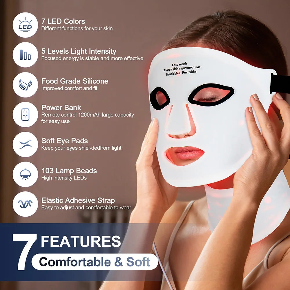 IebiLife Flexible Wireless LED Face Mask For Skin Rejuvenation